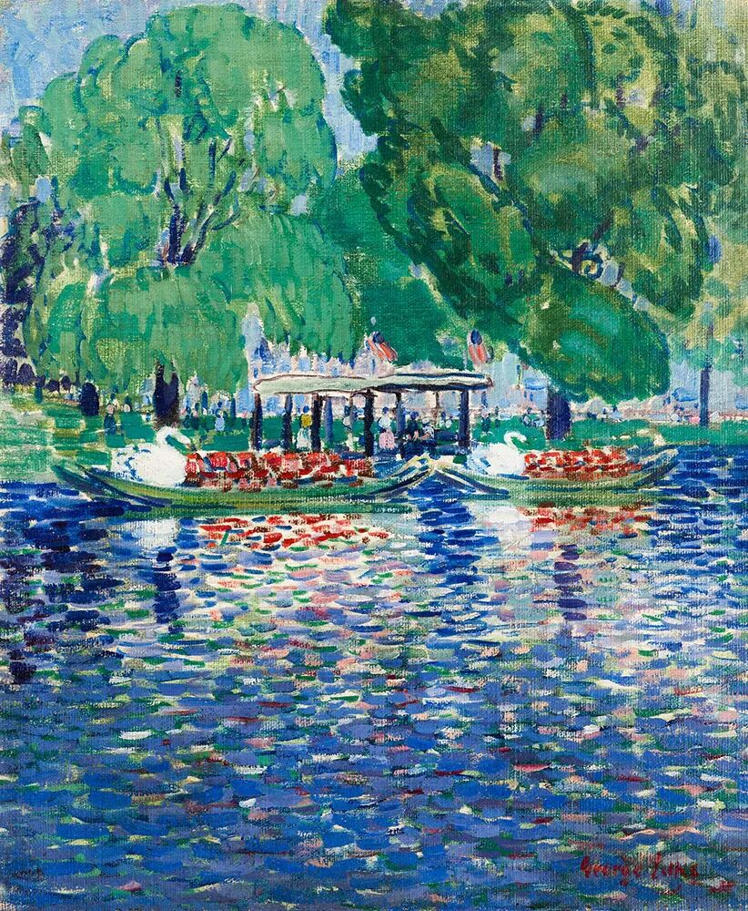 《The Swan Boats》乔治·本杰明·卢克斯，1922-1923年 | 布面油画 | 私人收藏