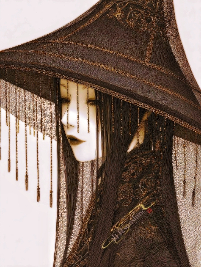 玫瑰不会凋零，像我炙热的心
#旧漫#服设#帷帽#斗笠#复古时尚插画#浪漫美学