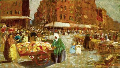 《Houston Street》乔治·本杰明·卢克斯，1917年 | 布面油画 | 60.6 x 105.7 cm