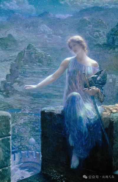 《守夜的女武神》Edward Robert Hughes(England)爱德华·罗伯特·休斯(英国)1906