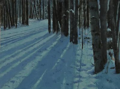杰克‧盖德克（Jake Gaedtke）
《午夜阴影》（Midnight Shadows）
2021年，油画，27.9cmx35.6cm
