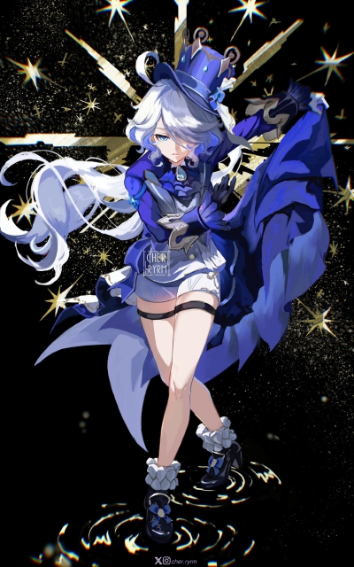 芙卡洛斯＆芙宁娜 画师推：RyrmCher
搬运@原神梗图大赏