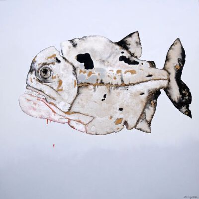 《大鱼之一》朱进- 100cm X 100cm  2009