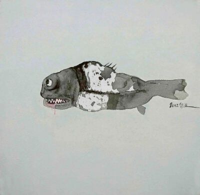 《鱼12.2》朱进- 100cm X 100cm  2012
