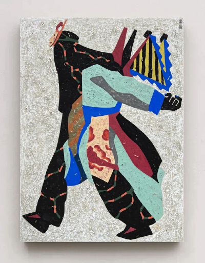 《地戏·风火轮》，陈焕雷，2025年，布面岩彩，150cm X 110cm