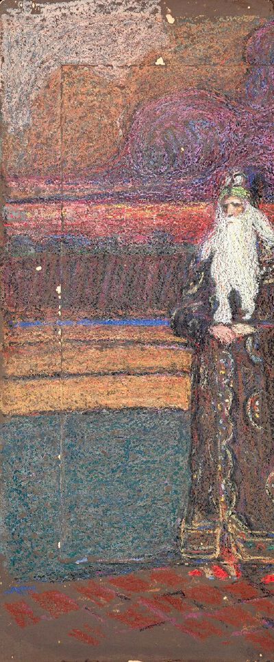 《Old Man with Beard》康定斯基，约1904年 | 木板油画 | 54.7 x 23 cm