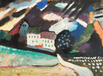 《Murnau - Castle And Church II》康定斯基，1909年 | 木板油画 | 33 x 44 cm | 私人收藏