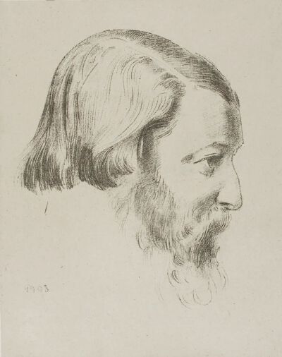 Paul Sérusier,1903,Lithograph in black on light gray China paper laid down on white wove paper,16×13.5cm