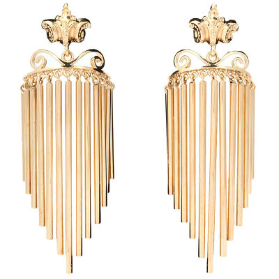 Retro "Wind-chime" Gold Earrings - 40年代美国设计的金耳环，看上去挺沉的 <a class='shortlnk' href='/s/13b5ff0fb' target='_blank' title='http://jewelry.1stdibs.com/jewelry_item_detail.php?id=…