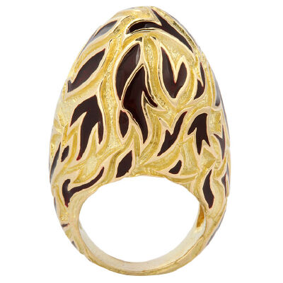 Tiffany &amp; Co. - TIFFANY 1960's High Domed Enameled Gold Ring - Gallery 47 1960年代美国设计的复古戒指<a class='shortlnk' href='/s/110e9e2de' target='_blank' title='http://jewelry.1stdibs.com/…