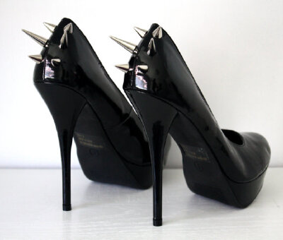 Spiked Patent Leather Pumps Black by VileBroccoliFur on Etsy Spiked Patent Leather Pumps - Black