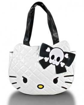 Hello Kitty WHITE ANGRY QUILTED FACE肩包