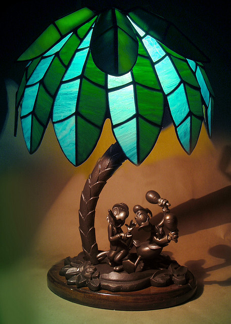 Walt Disney "Saludos Amigos" Stained Glass Lamp Prototype
