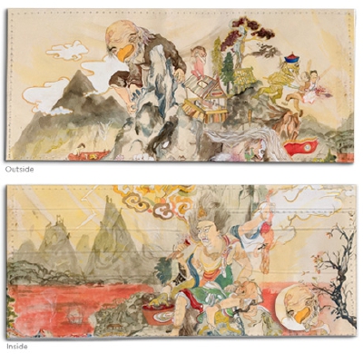 Howie Tsui 是一名出生在香港的加拿大艺术家，也搞音乐。艺术作品被加拿大艺术银行理事会收藏。这个钱夹内外图案不同，都是类似于复兴传统绘画的风格。