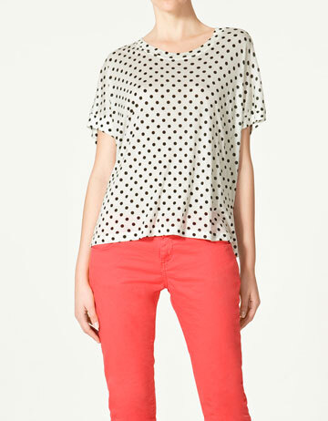 POLKA DOT T-SHIRT -最近流行波点控~ - ZARA United States