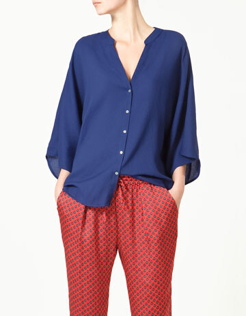 CAP SLEEVE BLOUSE - 撞色系列的搭配，非常好看 - ZARA United States