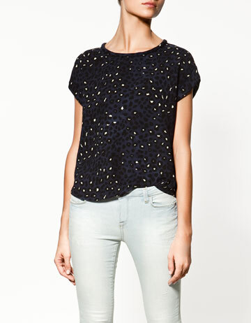 PRINTED BODY - Shirts - 黑白网眼格的tee - ZARA United States