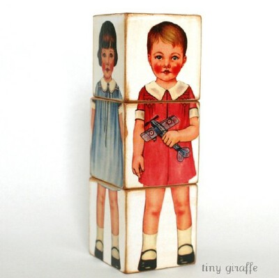 Baby Belle's Nursery / Classic Paper Doll Blocks by tinygiraffeshop on Etsy