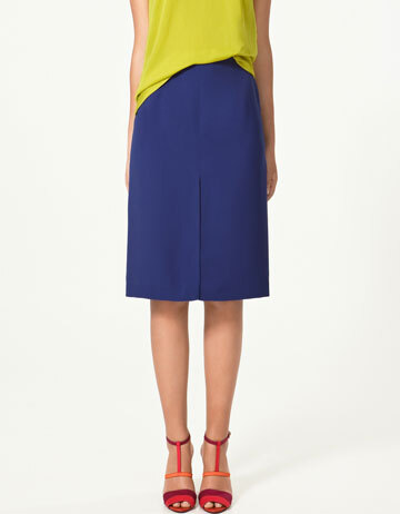 SKIRT WITH SLIT - 黄色和蓝色的撞色~！- ZARA United States