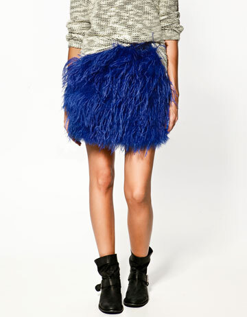 FEATHER SKIRT - 简约的蓝色裙子，你喜欢吗？ - ZARA United States