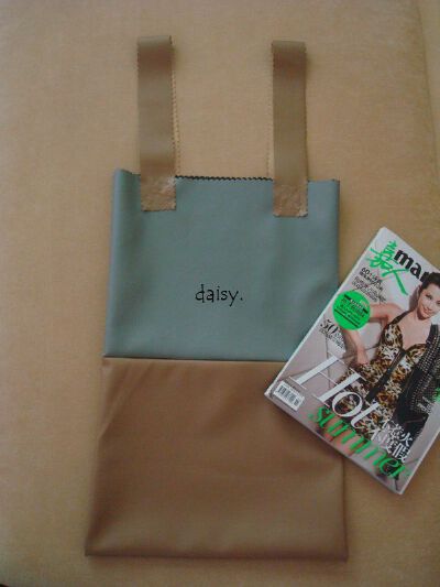 daisy.手工PU包 拼色包 购物袋~~~