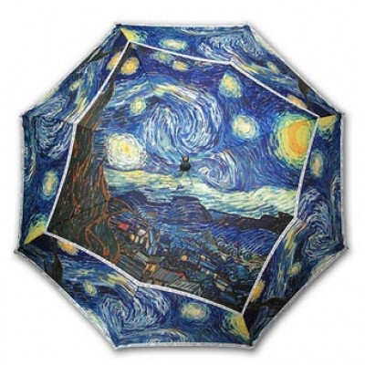 自动长柄雨伞：另眼相看世界名画-梵高 星光灿烂夜