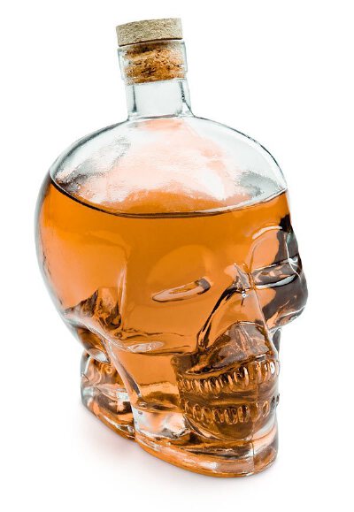 美国进口 骷髅玻璃瓶|酒瓶 Glass Skull Decanter
