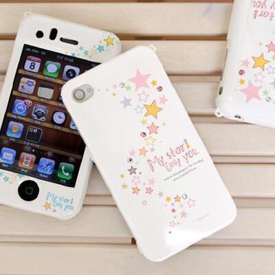 iphone 4 保护外壳镶钻 my star！only you