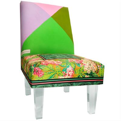 花布小沙发 Vivre: Bespoke "YSL Floral" Silk Scarf Chair by Suzan Fellman > Furniture > Home Decor