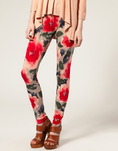 打底裤 ASOS | ASOS Floral Leggings at ASOS :