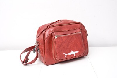 Red Hand Painted Carry On with Shark by BrightWall on Etsy Red Hand Painted Carry On with Shark