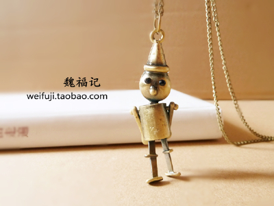 不说谎的匹诺曹。提线木偶。vintage项链。