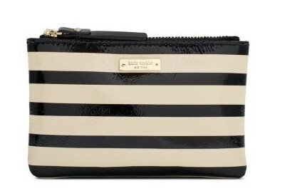  Kate Spade 黑白金典条纹迷你钱包