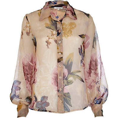 RIVER ISLAND 欧美宫廷感骑士风印花衬衫
