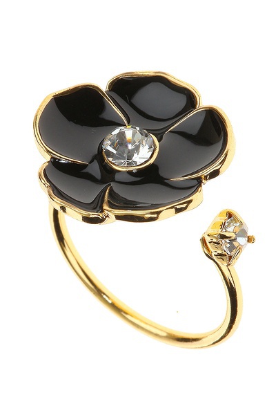 Top Shop Flower Split Band Ring