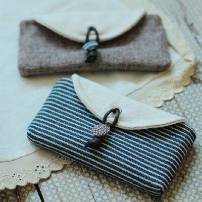 海军风厚实帆布自制小包