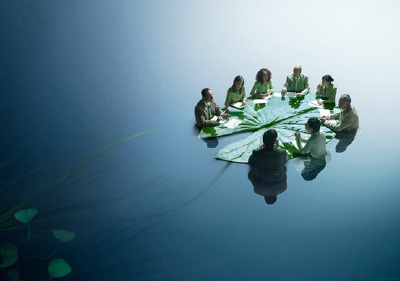 猜猜看，他们在哪里开会的？水里？？？不！！！！
