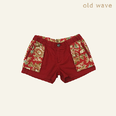 【退浪潮 old wave】拼色麻质短裤 女款
