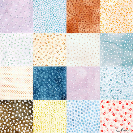 原创水彩画 花田