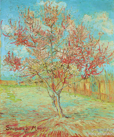 梵高 油画 《盛开的桃花》