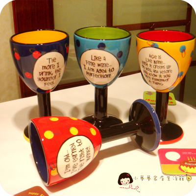 彩绘高脚杯 节日红酒杯