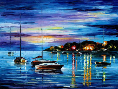 LeonidAfremov调色刀创作的缤纷油画