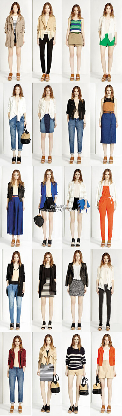 mo&co 2012春夏LookBook，喜欢第四排的黑白搭