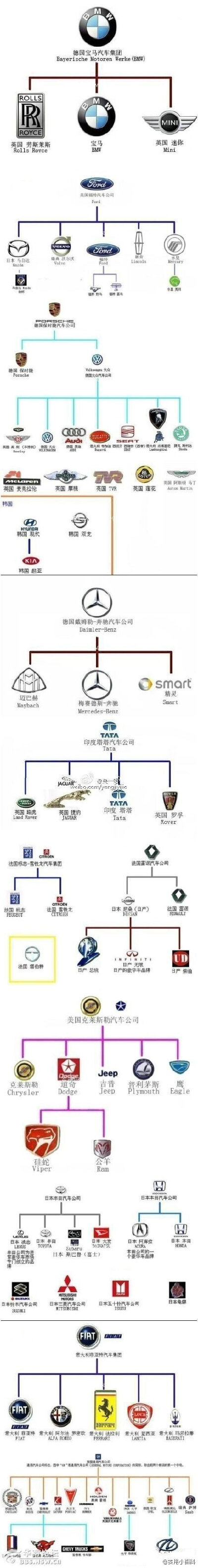 详细的汽车的家谱图