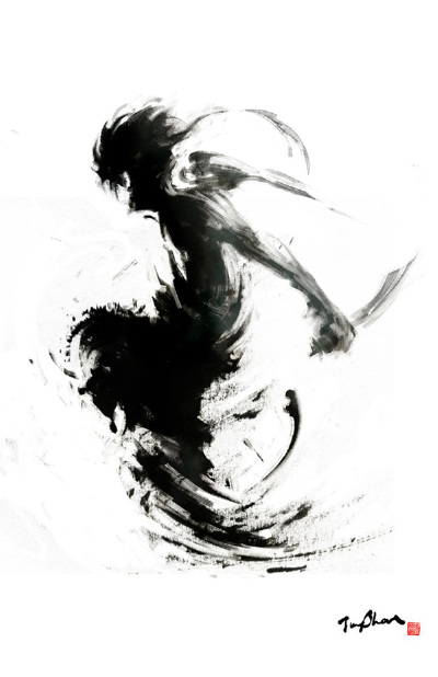 Jungshan（Rola Chang），台湾女插画师，她平日是一位技术公司的职员，擅长水墨风格插画，她通常直接使用水墨绘画，然后再进行数码后期修饰。