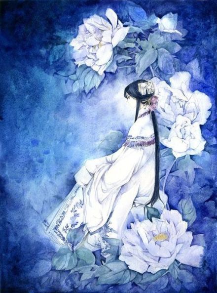 花谢花飞独自哀，一抹孤颜两徘徊，念君戎马环佩去，半城脂粉半城衰。