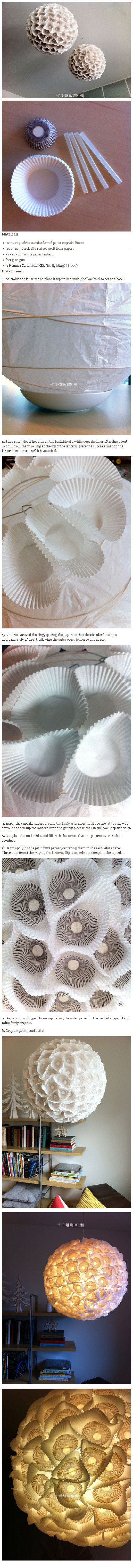 sculptural paper orb lights DIY by Kate Pruitt
