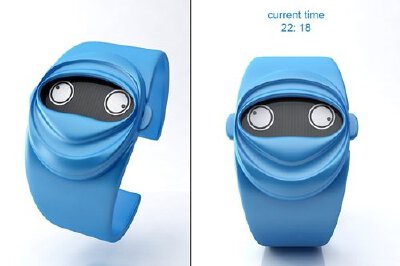 Ninja Time。。。上面的两只“眼睛”用来表示时间，左眼代表时针，右眼代表分针，另外忍者的两只耳朵用来调整时间