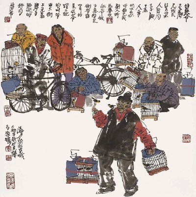 欣赏京味儿十足！尤其是用水墨画作画更有韵味