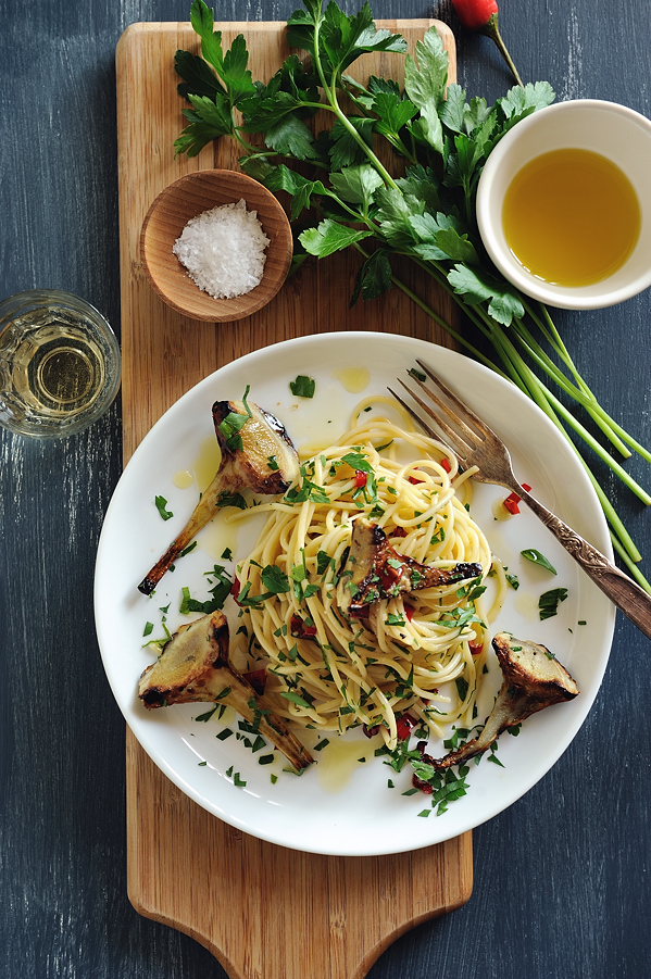 artichokepasta1 Artichokes with Spaghetti